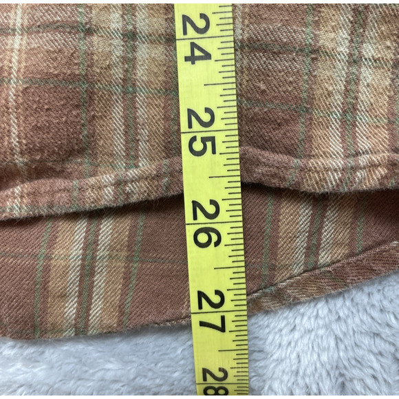 Fender Custom Shop Hoodie Shirt Mens M Rust Plaid Twill Surfer Skater Grunge - Picture 9 of 12